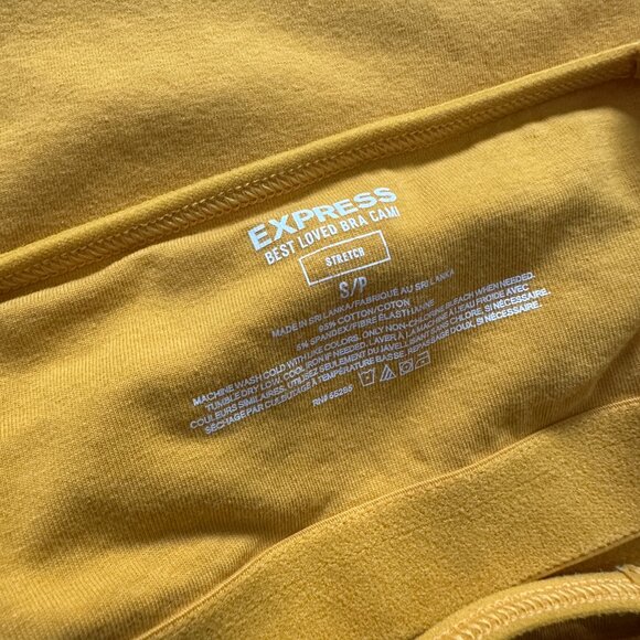 EXPRESS (S) Mustard Yellow Original Best Loved Bra Fitted Cami Honey Golden #1 - Picture 7 of 8